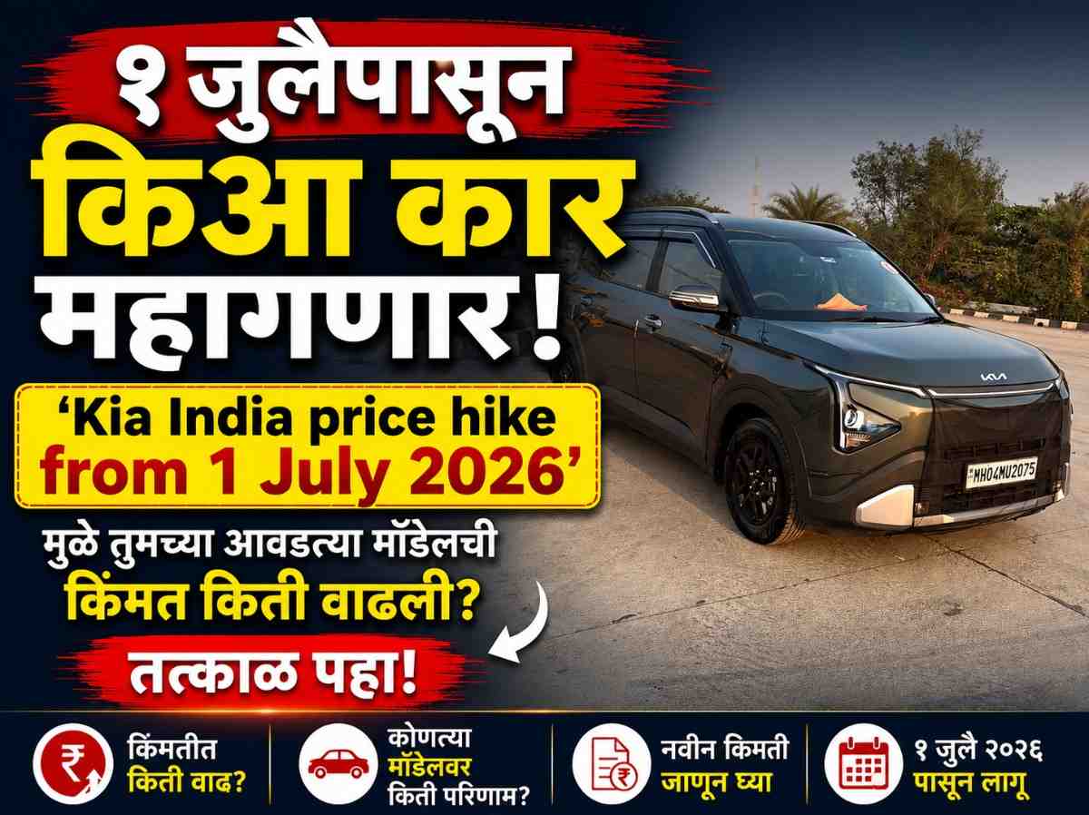 Kia India price hike from 1 July 2026